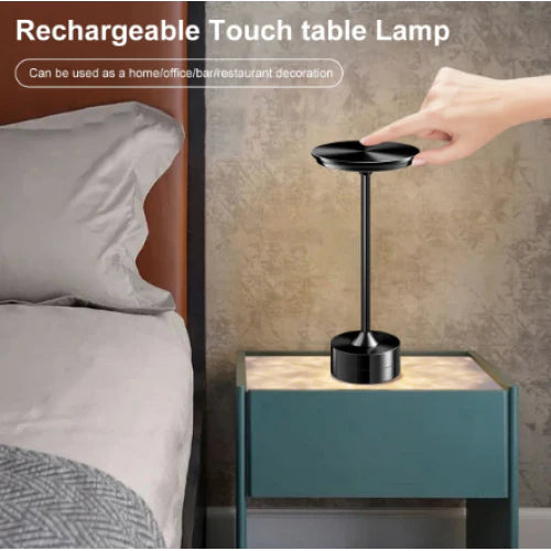 Lampa Led din metal, pentru Restaurante, Mese, Hoteluri, Birouri, reincarcabila prin USB, cu touch, Negru